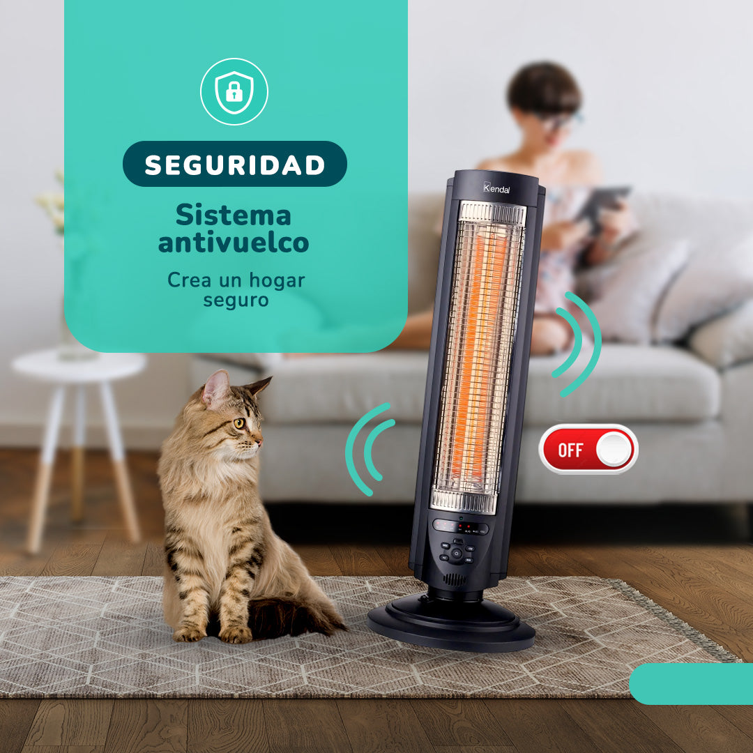 Estufa Eléctrica Fibra Carbono Kendal WIFI Potencia 700w Cobertura 14m2