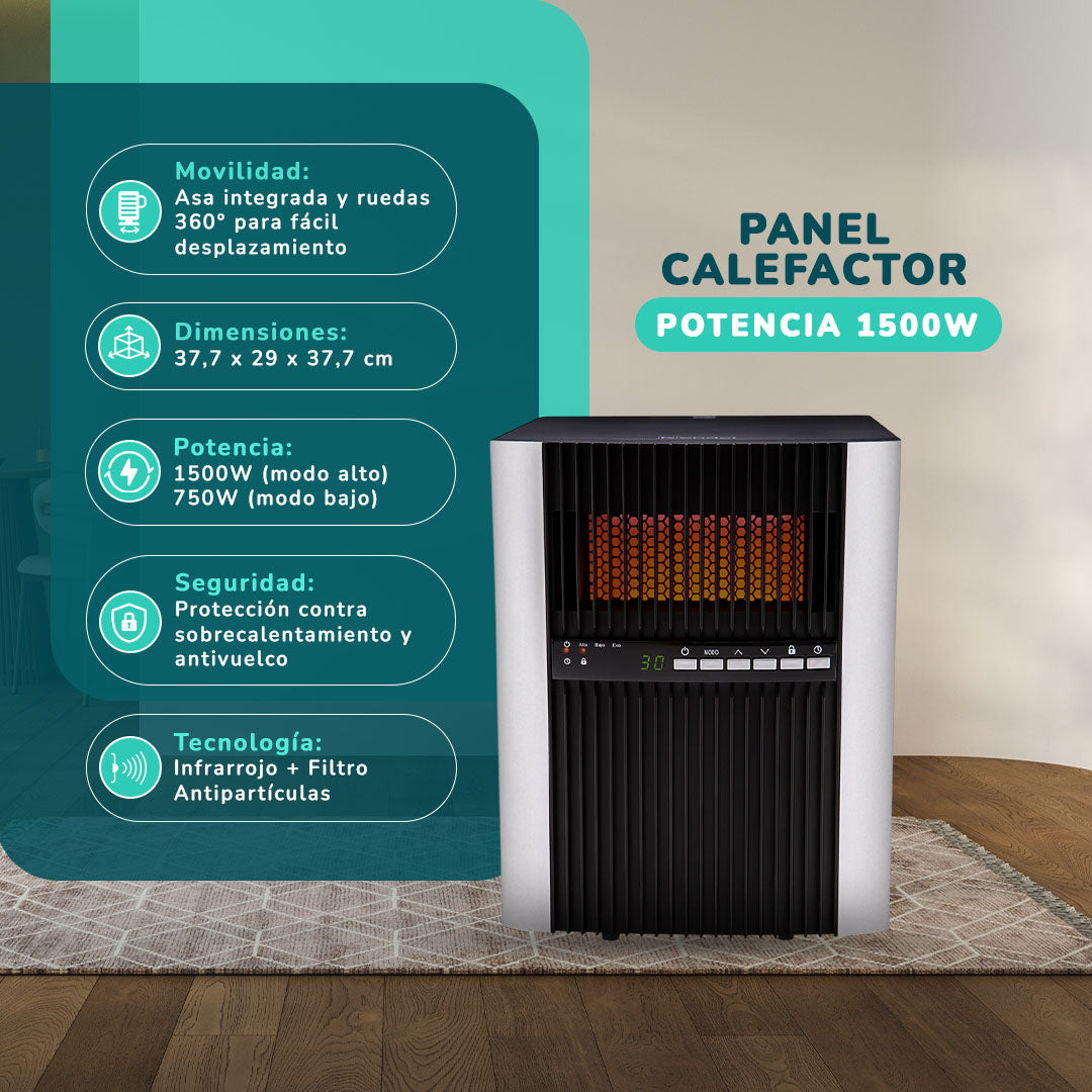 Estufa infrarroja KENDAL Potencia 1500w Cobertura 30m2