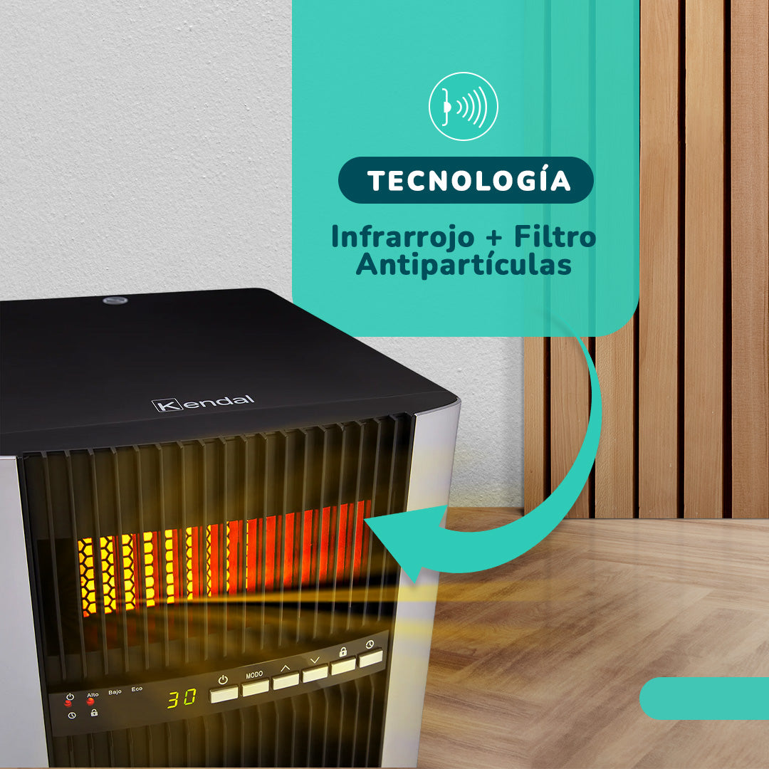 Estufa infrarroja KENDAL Potencia 1500w Cobertura 30m2
