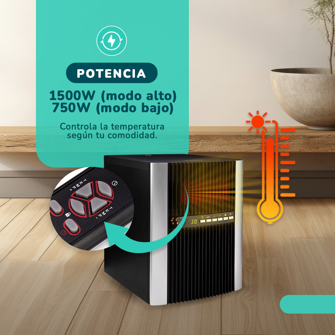 Estufa infrarroja KENDAL Potencia 1500w Cobertura 30m2