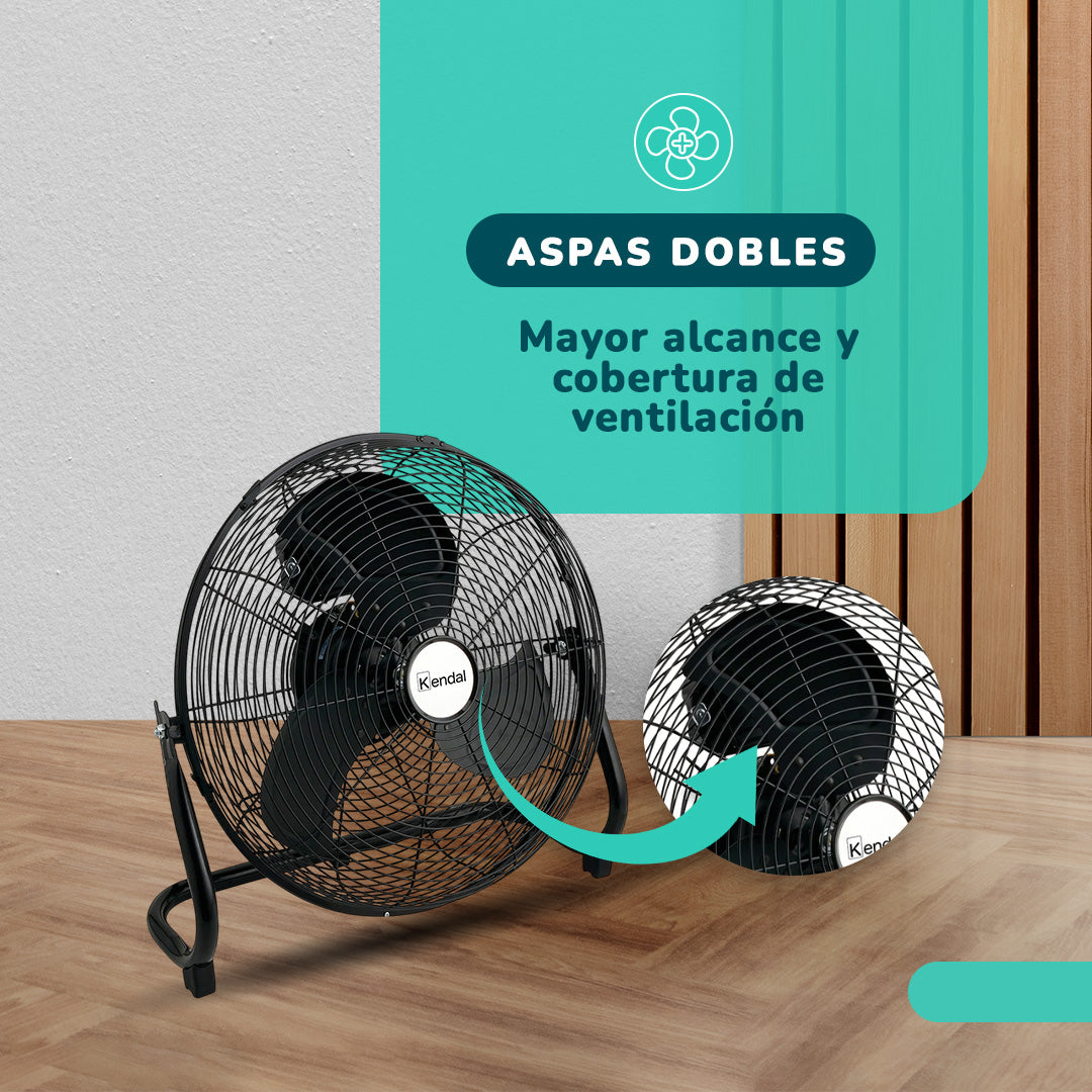 Ventilador Metálico de Piso Kendal FE-50 20 Pulgadas 150W de Potencia Alto Flujo de Aire