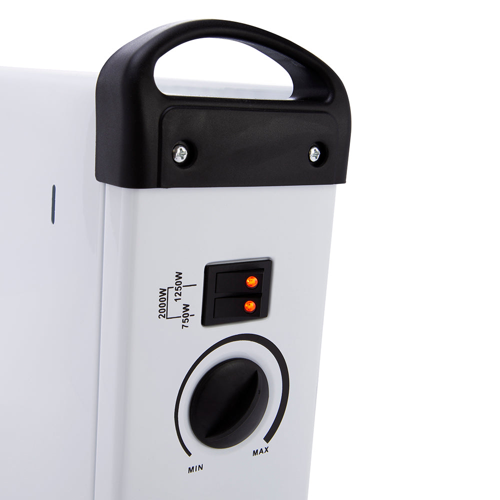 Estufa Panel Convector Potencia 2000w Cobertura 20m2 Temperatura Regulable Blanca