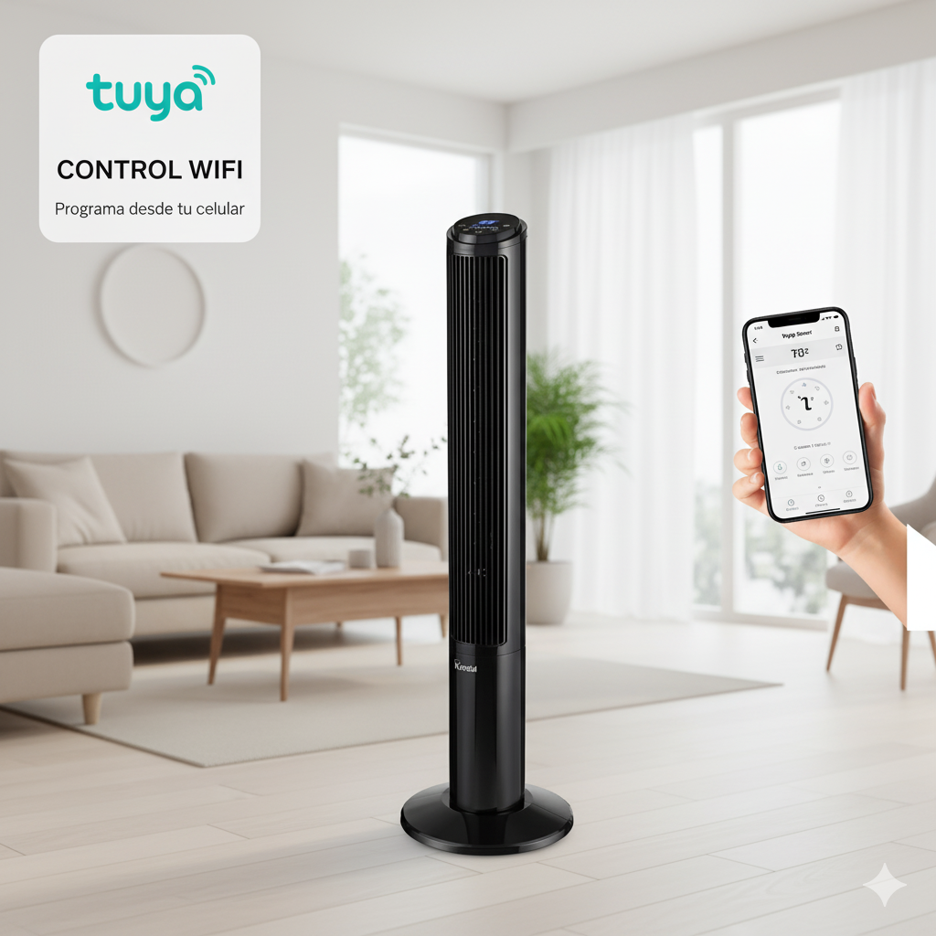 Ventilador Torre Kendal Kvt-k4007 Potente Con Wifi Y Control Remoto