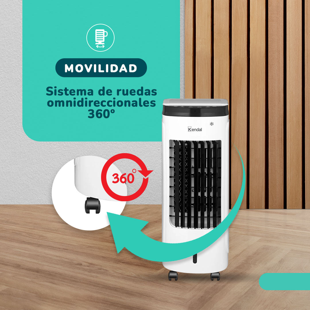 Enfriador De Aire Y Ventilador 4 En 1 | Potencia 60w Humidificador, Purificador, Control Remoto, Temporizador,3 Modos, 3.5l Tanque Con Ice Packs