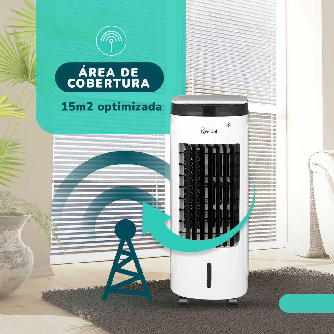 Enfriador De Aire Y Ventilador 4 En 1 | Potencia 60w Humidificador, Purificador, Control Remoto, Temporizador,3 Modos, 3.5l Tanque Con Ice Packs