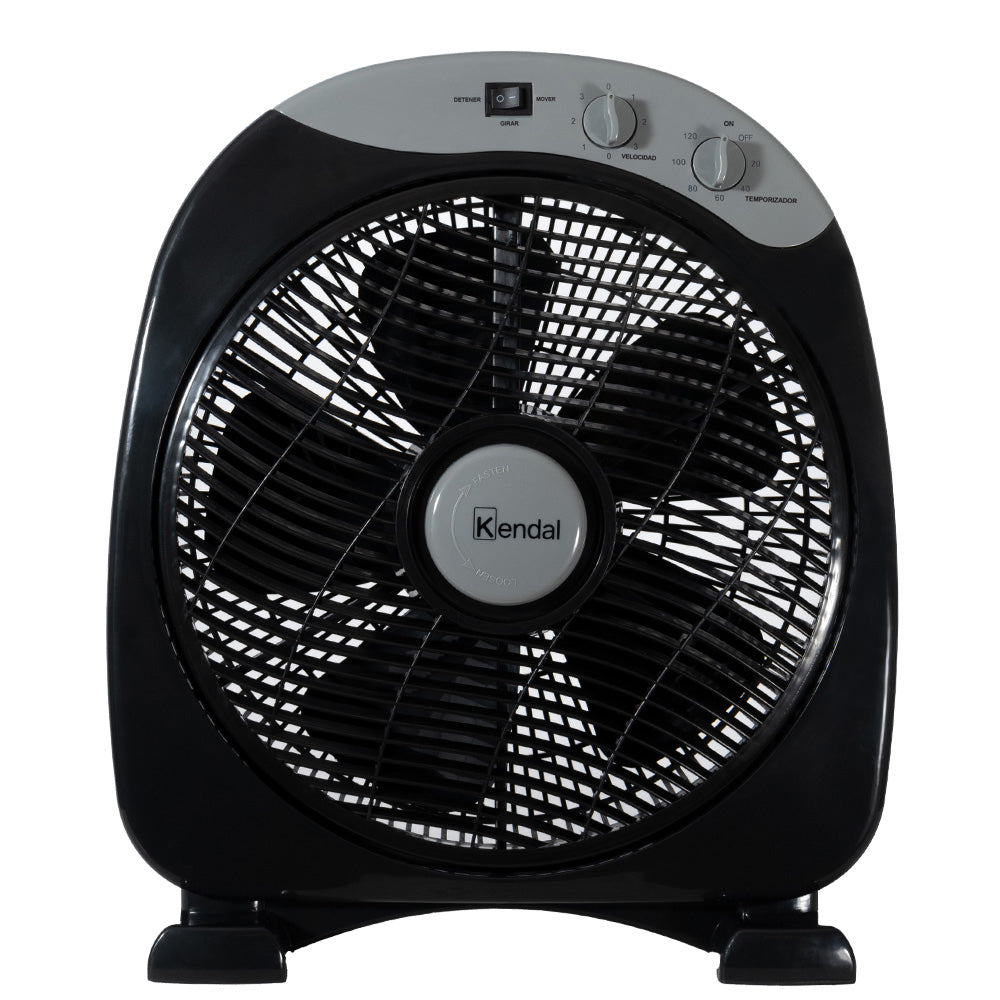 Ventilador Sobremesa Box 12 Pulgadas Negro Potencia 40W Con Temporizador 3 Velocidades Compacto Y Potente