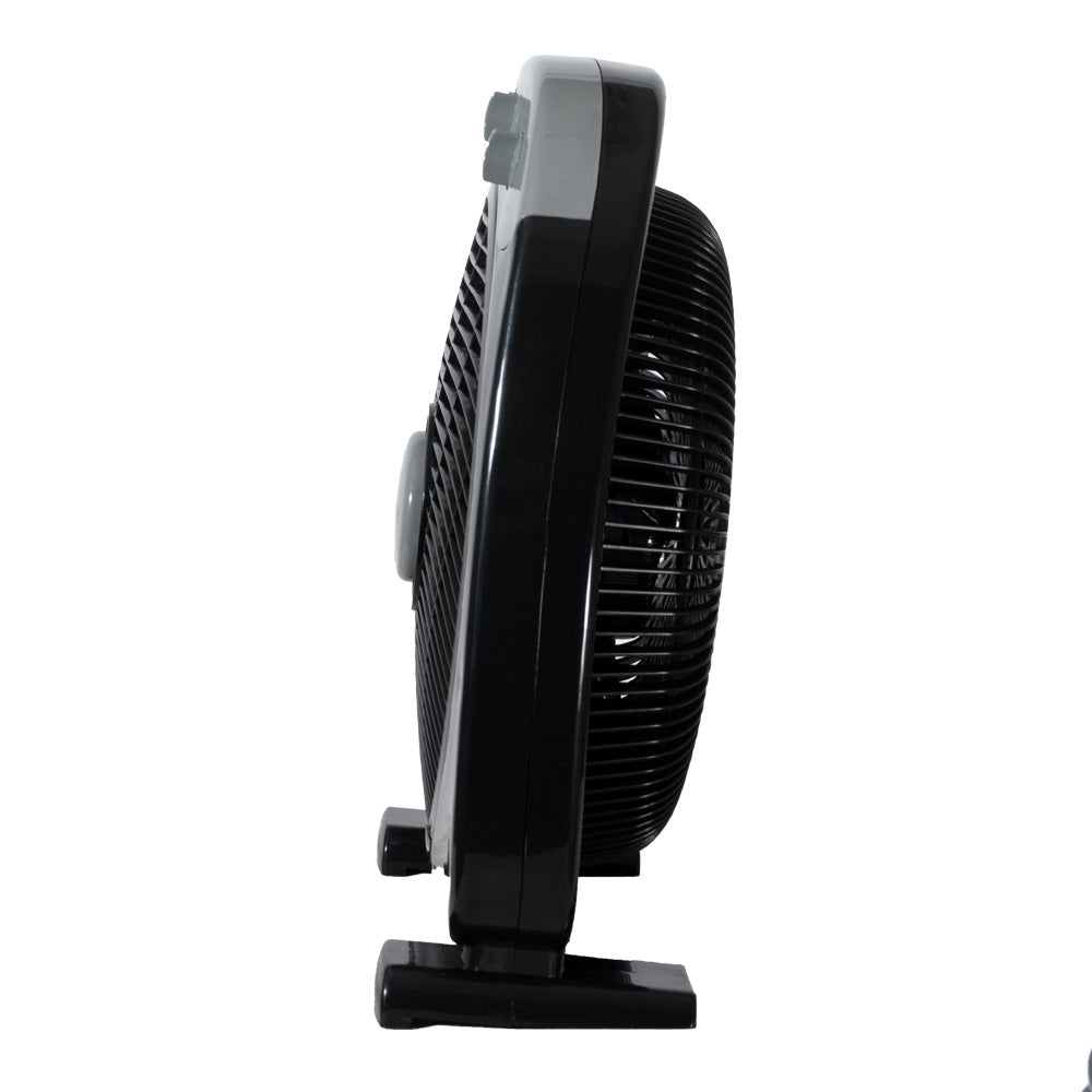Ventilador Sobremesa Box 12 Pulgadas Negro Potencia 40W Con Temporizador 3 Velocidades Compacto Y Potente