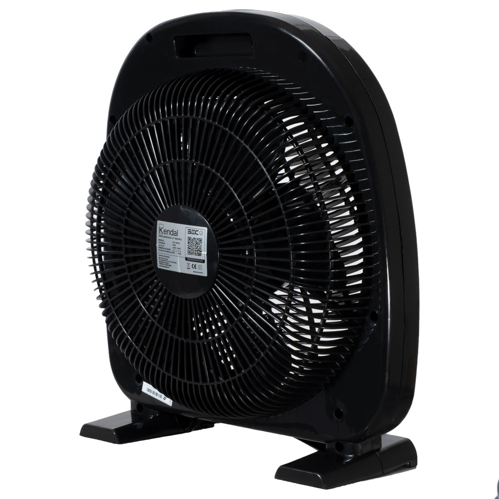 Ventilador Sobremesa Box 12 Pulgadas Negro Potencia 40W Con Temporizador 3 Velocidades Compacto Y Potente