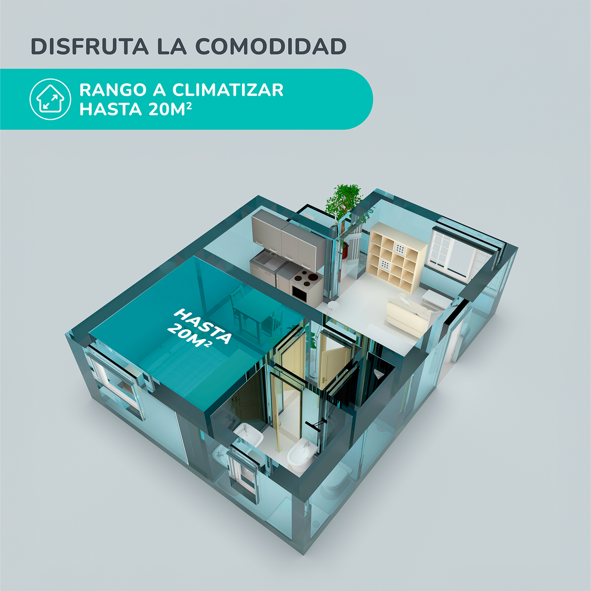 Estufa Eléctrica Fibra de Carbono KENDAL 4 tubos Potencia 2200W Cobertura 20m2