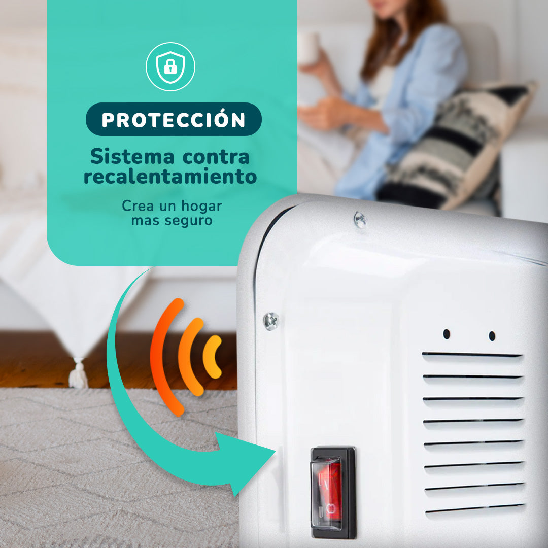 Estufa Panel Calefactor Aluminio WIFI Potencia 1500w Cobertura 18m2 Instalación Piso/Muro