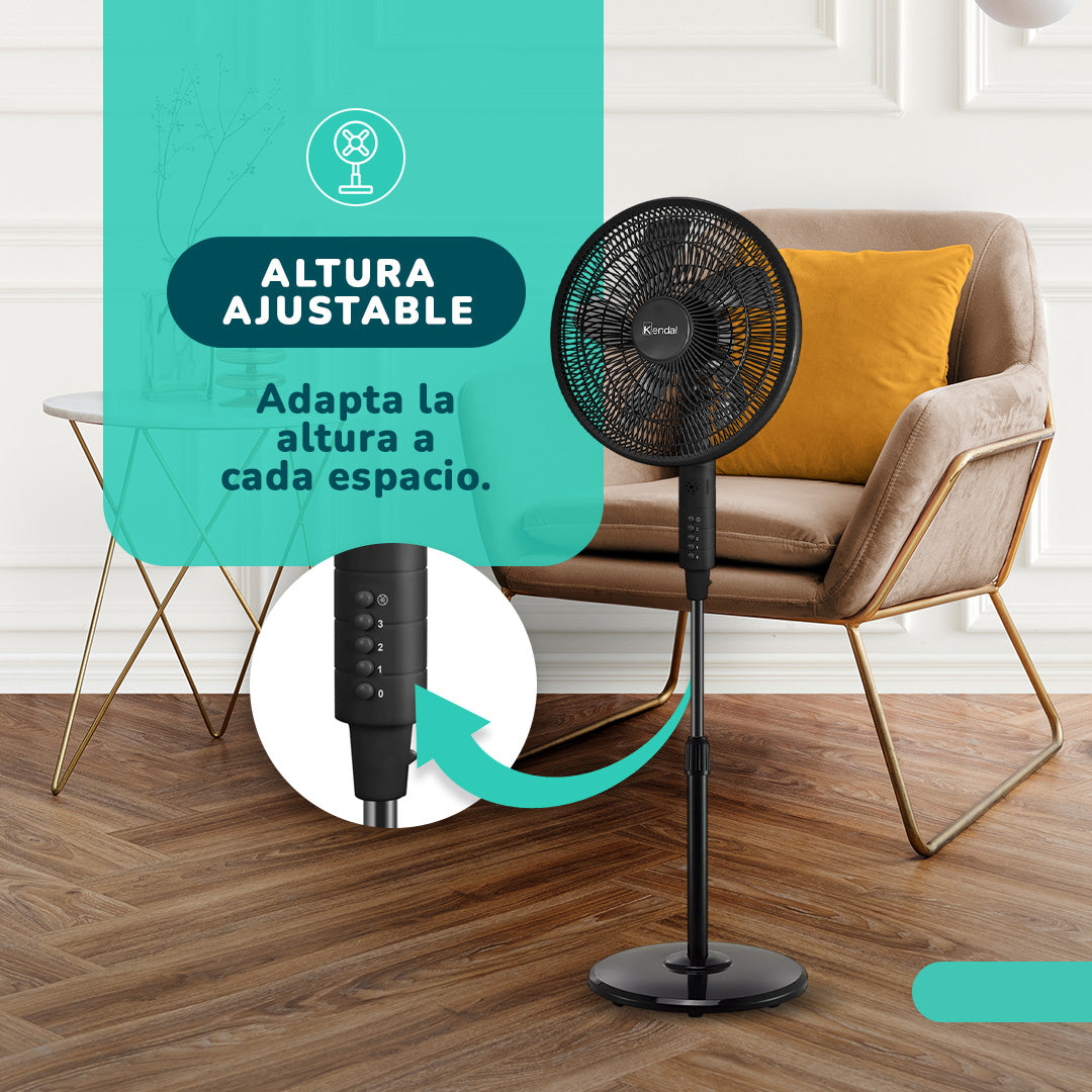 Ventilador Pedestal 16 Pulgadas Kendal KVP-INSECTOFF 45W 3 Velocidades y Repelente de Mosquitos