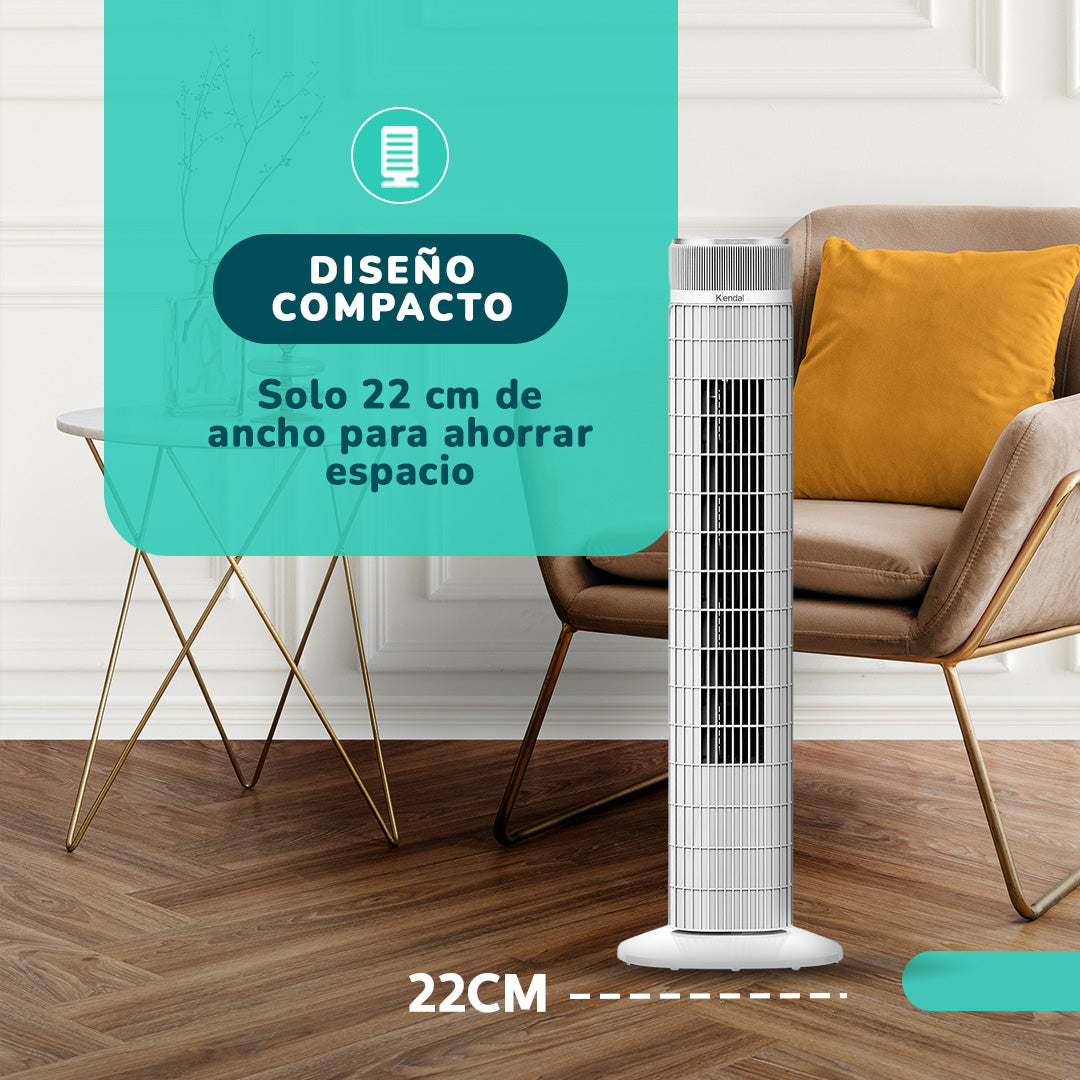Ventilador Torre Kendal KVT-TOUCHTOWER WiFi, Panel Touch y Temporizador 24 Horas