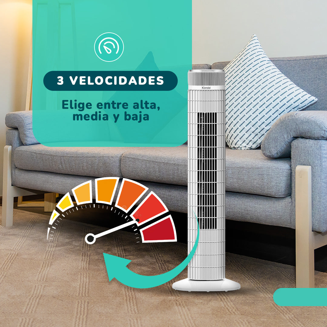 Ventilador Torre Kendal KVT-TOUCHTOWER WiFi, Panel Touch y Temporizador 24 Horas