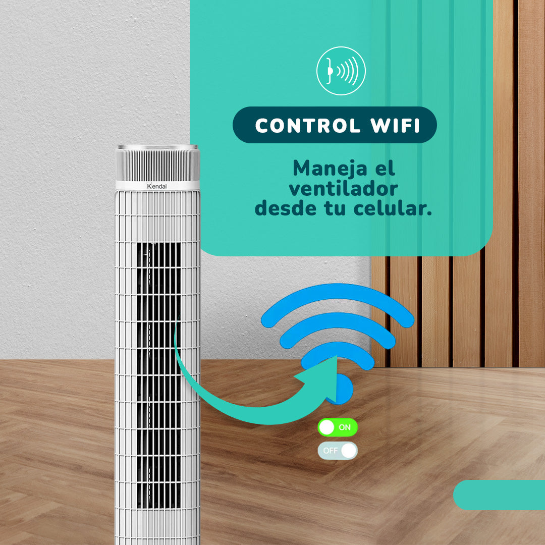 Ventilador Torre Kendal KVT-TOUCHTOWER WiFi, Panel Touch y Temporizador 24 Horas