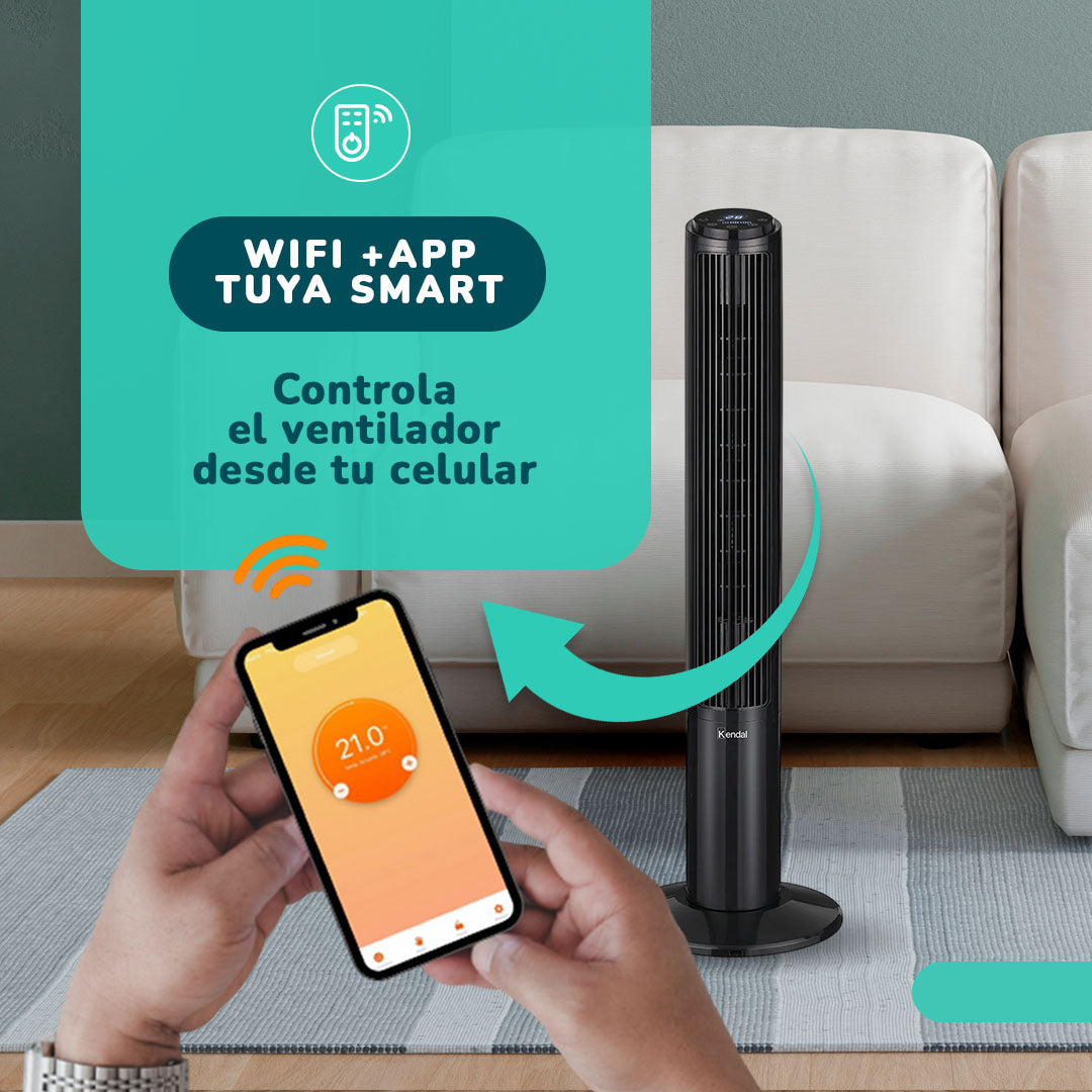 Ventilador Torre Kendal Kvt-k4007 Potente Con Wifi Y Control Remoto