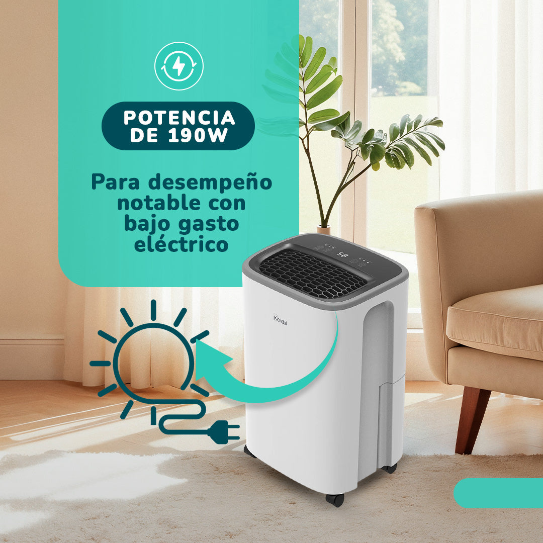 Deshumedecedor y Purificador de Aire KENDAL 12 Litros Potencia 190W Cobertura 30m2