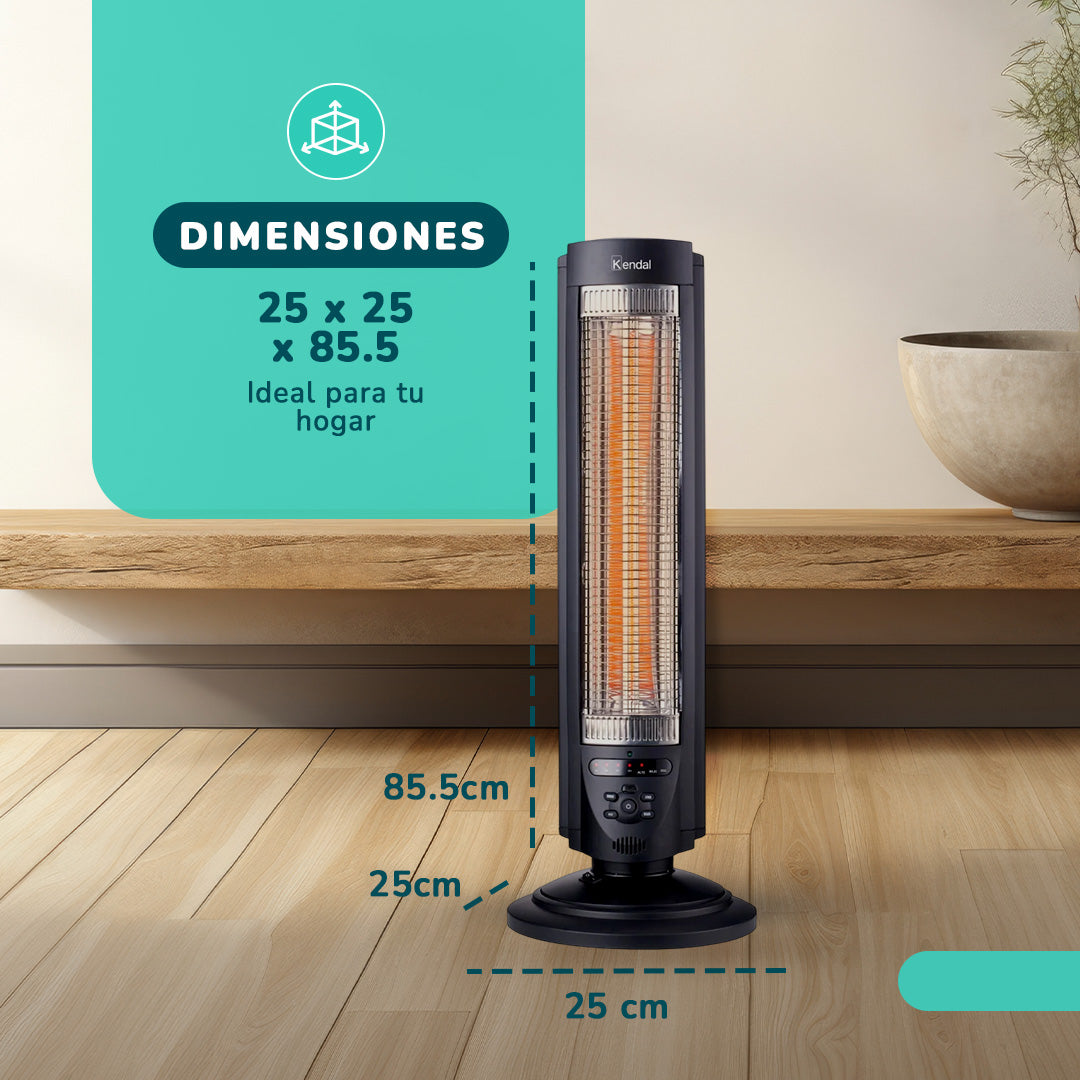 Estufa Eléctrica Fibra Carbono Kendal  WIFI Potencia 700w Cobertura 14m2