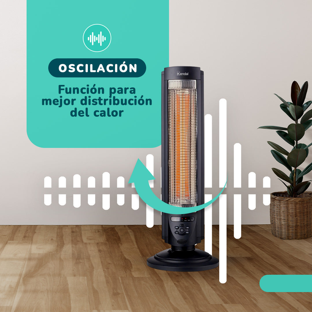 Estufa Eléctrica Fibra Carbono Kendal  WIFI Potencia 700w Cobertura 14m2