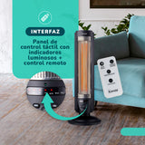 Estufa Eléctrica Fibra Carbono Kendal  WIFI Potencia 700w Cobertura 14m2