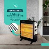 Estufa Eléctrica Fibra de Carbono KENDAL 4 tubos Potencia 2200W Cobertura 20m2
