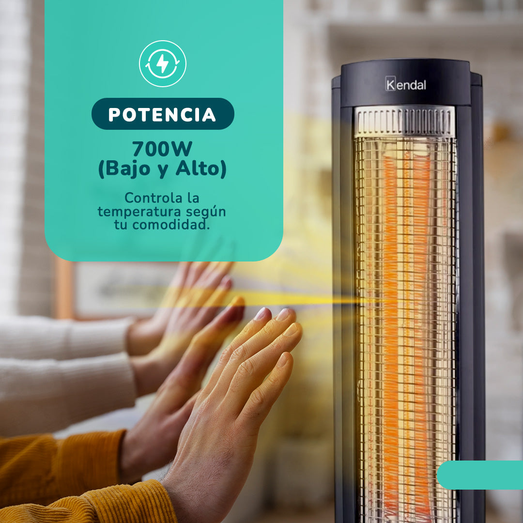 Estufa Eléctrica Fibra Carbono Kendal  WIFI Potencia 700w Cobertura 14m2