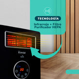 Estufa Infrarroja y Purificador de Aire KENDAL WIFI  Potencia 1500w Cobertura 30m2