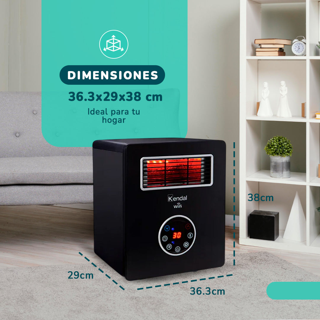 Estufa Infrarroja y Purificador de Aire KENDAL WIFI  Potencia 1500w Cobertura 30m2