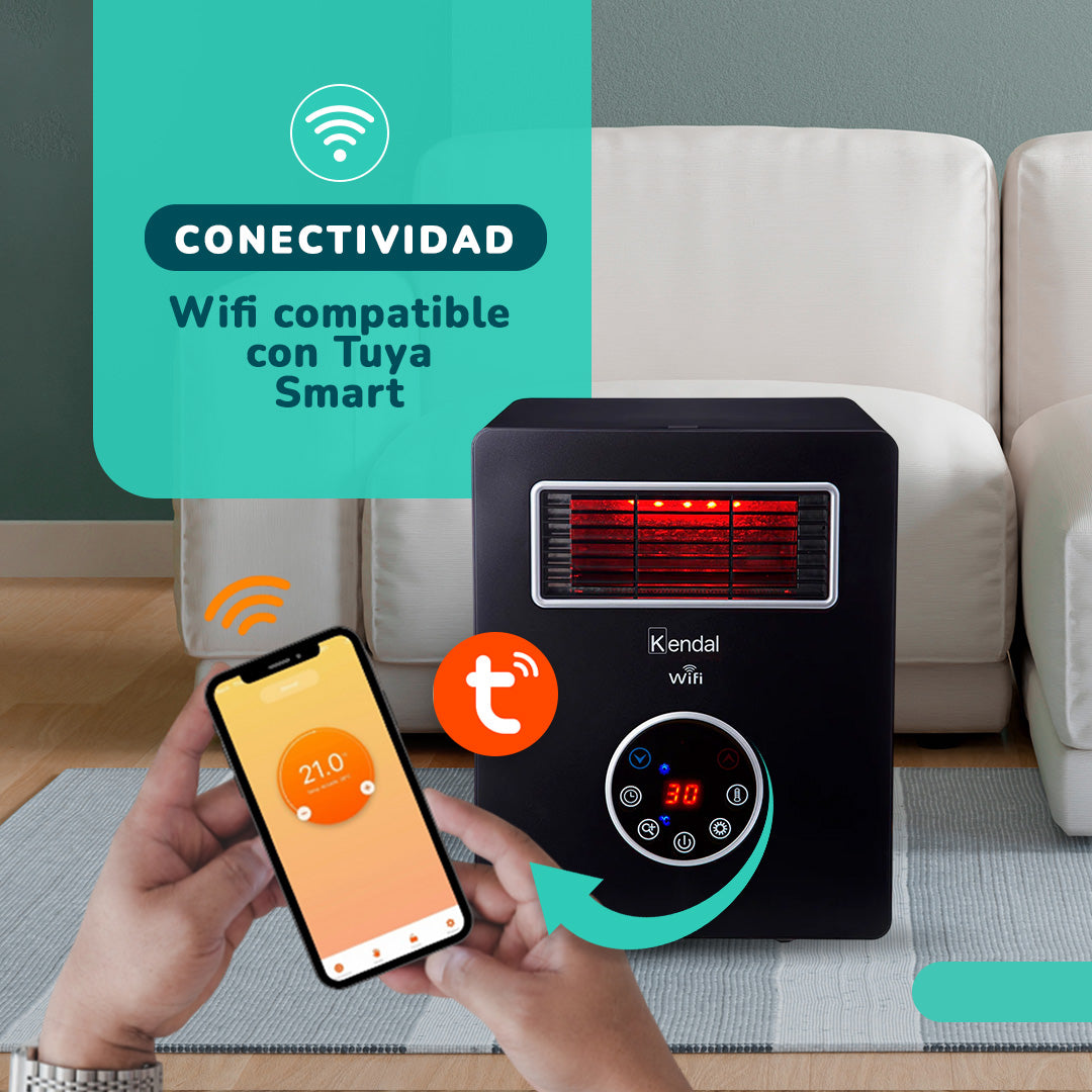 Estufa Infrarroja y Purificador de Aire KENDAL WIFI  Potencia 1500w Cobertura 30m2