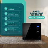 Panel Convector Eléctrico Vidrio KENDAL 1000W Control Digital Calefacción Silenciosa