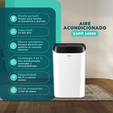Aire Acondicionado Portátil y Deshumidificador 14000 BTU + Ventilador 4 En 1 de REGALO