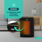 Estufa Infrarroja Kendal KEI-GOLDEN01 , 2000W, WIFI, 5 Modos de Calor, Negro – Para Ambientes hasta 65 m²