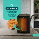Estufa Infrarroja Kendal KEI-GOLDEN01 , 2000W, WIFI, 5 Modos de Calor, Negro – Para Ambientes hasta 65 m²