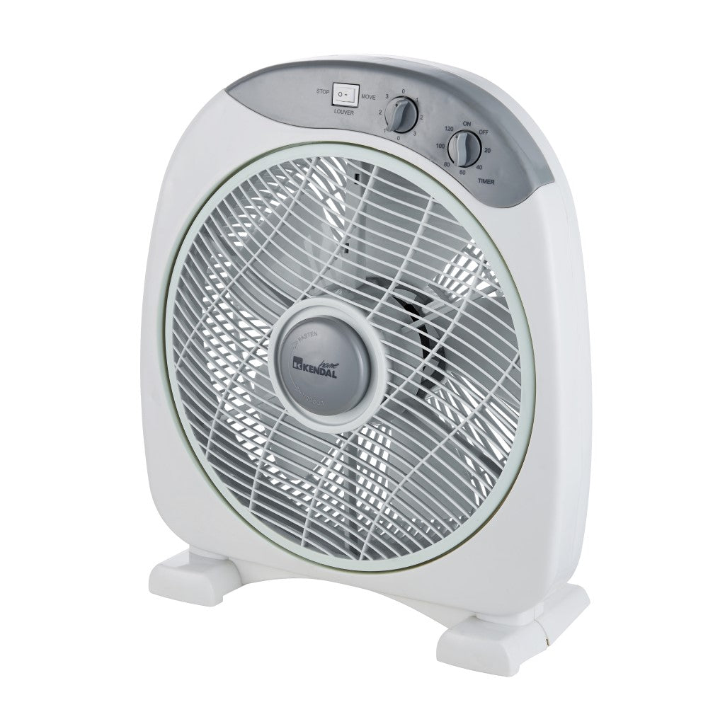 Ventilador Sobremesa Box 12 Pulgadas Blanco Potencia 40W Con Temporizador 3 Velocidades Compacto Y Potente