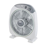 Ventilador Sobremesa Box 12 Pulgadas Blanco Potencia 40W Con Temporizador 3 Velocidades Compacto Y Potente