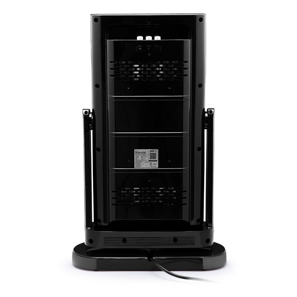 Estufa Eléctrica Fibra de Carbono Negra KENDAL Potencia 900W Calefacción Rápida Oscilante