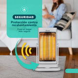 Estufa Eléctrica Fibra de Carbono Blanca KENDAL Potencia 900W Calefacción Rápida Oscilante