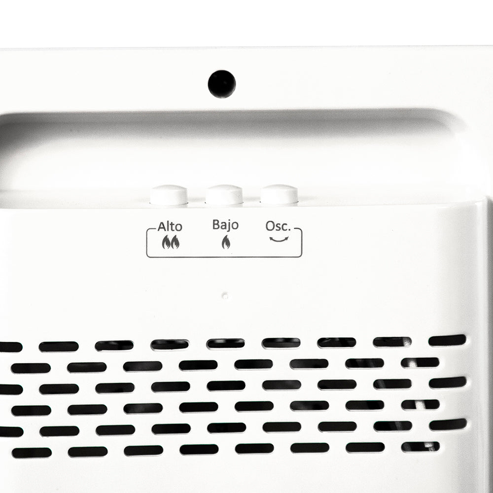 Estufa Eléctrica Fibra de Carbono Blanca KENDAL Potencia 900W Calefacción Rápida Oscilante
