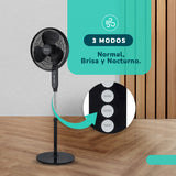 Ventilador Pedestal Kendal KVP-CONTROL16 Control Remoto, 16 Pulgadas, Temporizador y 3 Velocidades