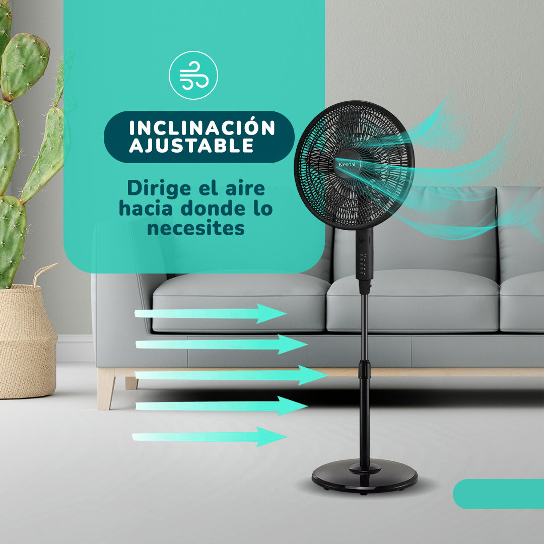 Ventilador Pedestal 16 Pulgadas Kendal KVP-INSECTOFF 45W 3 Velocidades y Repelente de Mosquitos
