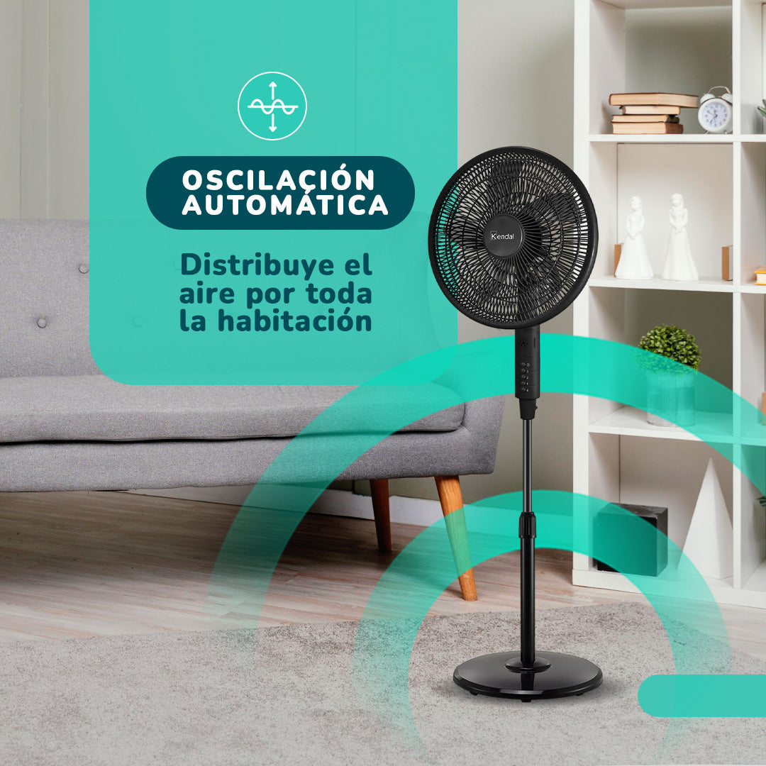 Ventilador Pedestal 16 Pulgadas Kendal KVP-INSECTOFF 45W 3 Velocidades y Repelente de Mosquitos