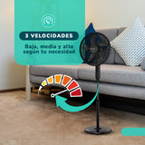 Ventilador Pedestal 16 Pulgadas Kendal KVP-INSECTOFF 45W 3 Velocidades y Repelente de Mosquitos