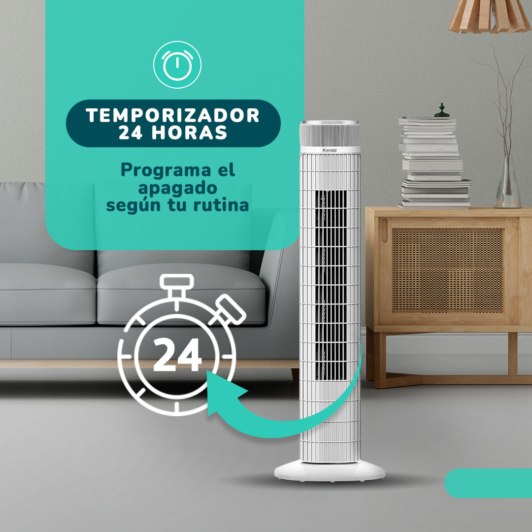 Ventilador Torre Kendal KVT-TOUCHTOWER WiFi, Panel Touch y Temporizador 24 Horas