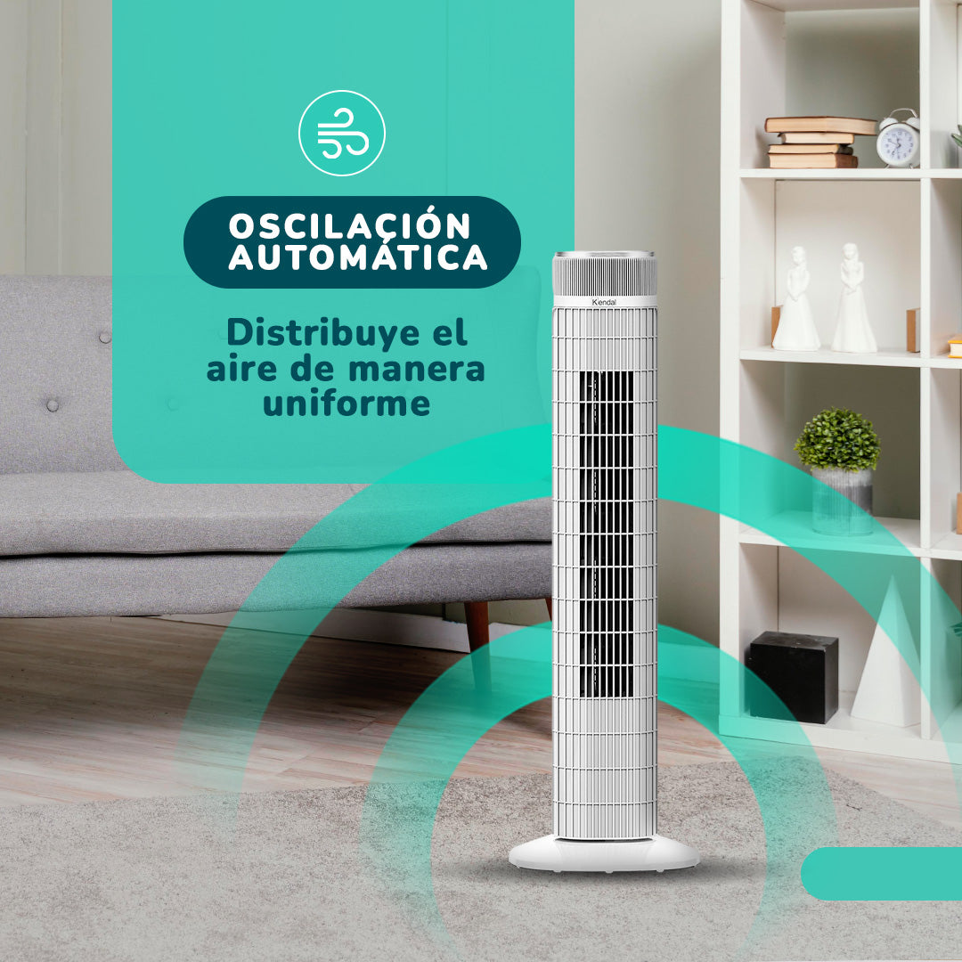 Ventilador Torre Kendal KVT-TOUCHTOWER WiFi, Panel Touch y Temporizador 24 Horas