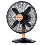 Ventilador de Mesa 12 Pulgadas Metal Madera Negro Potencia 45W