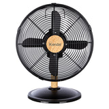 Ventilador de Mesa 12 Pulgadas Metal Madera Negro Potencia 45W