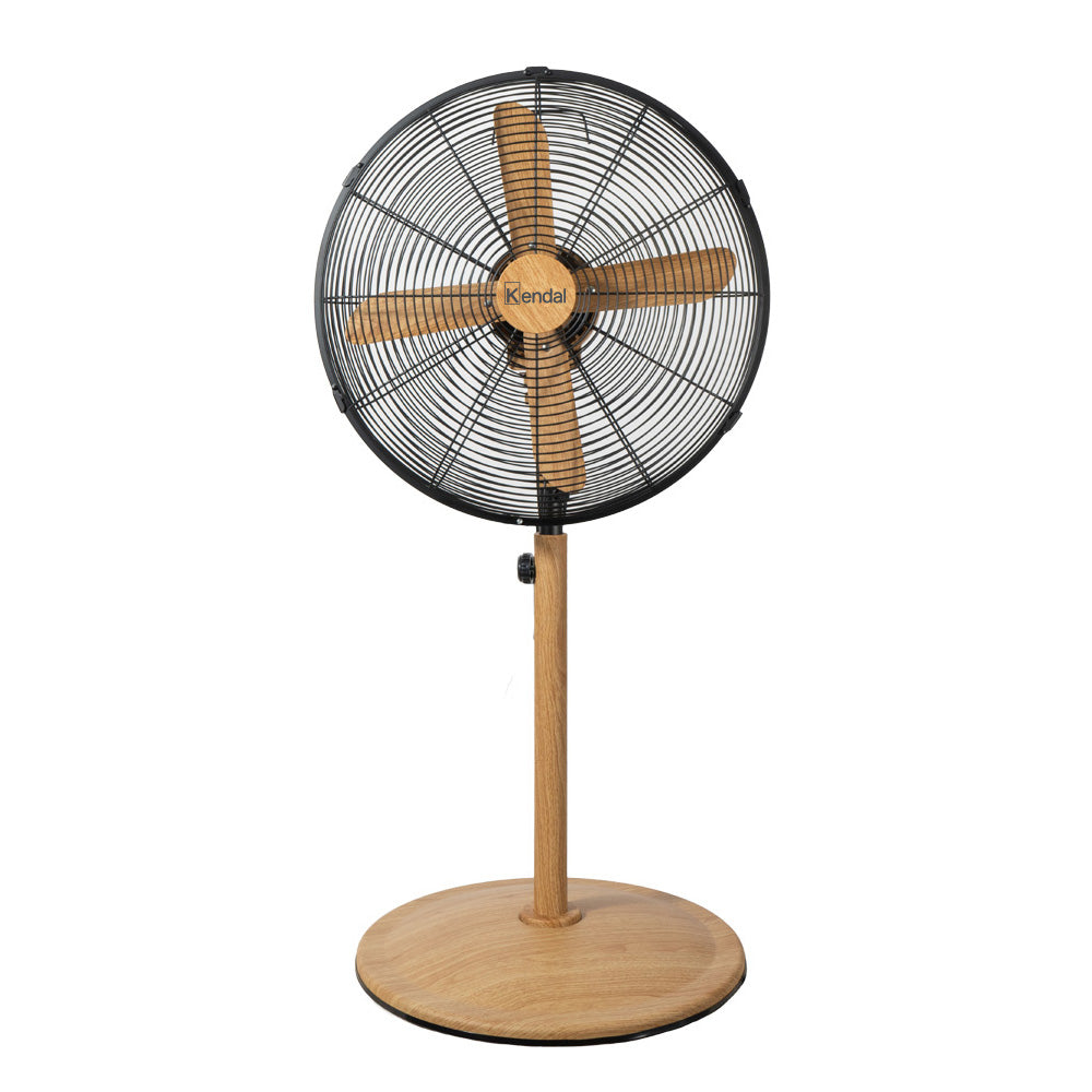 Ventilador de Pedestal 16 Pulgadas Metal Madera -Beige KZF-1616F Potencia 60W