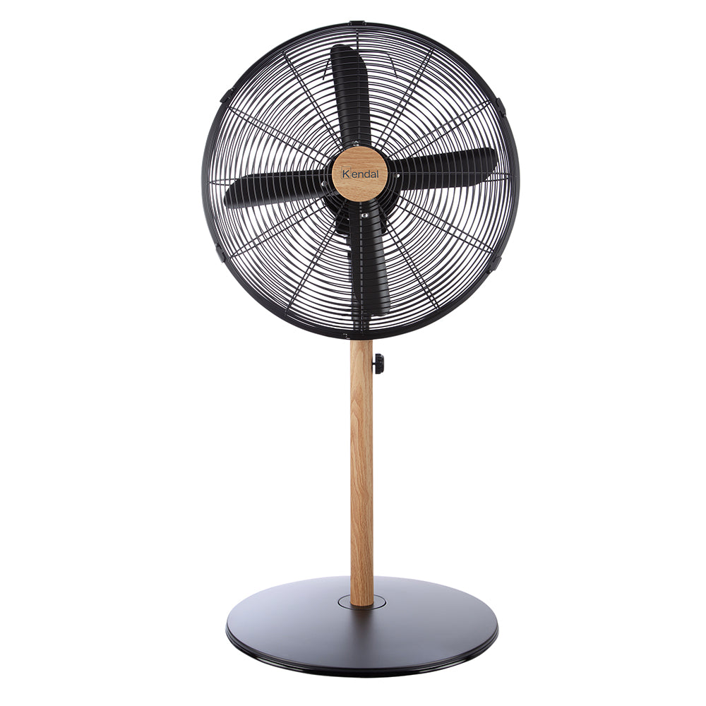 Ventilador de Pedastal 16 Pulgadas Metal Madera Negro Potencia 60W