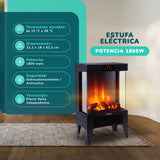 Estufa Chimenea Electrica Kendal Potencia 1800w Cobertura 20m2 Efecto Flama