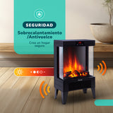 Estufa Chimenea Electrica Kendal Potencia 1800w Cobertura 20m2 Efecto Flama