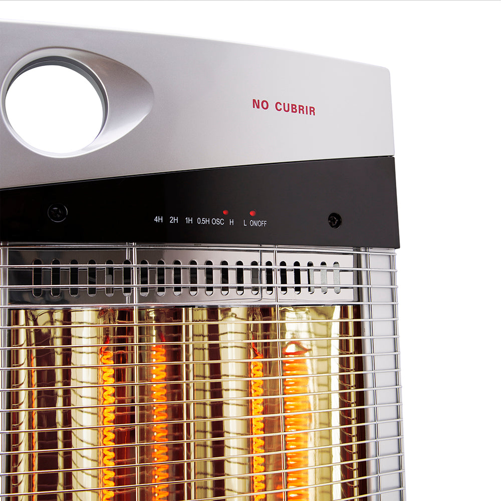 Estufa Eléctrica Fibra de Carbono KENDAL 1000W Oscilante Calefactor Silver